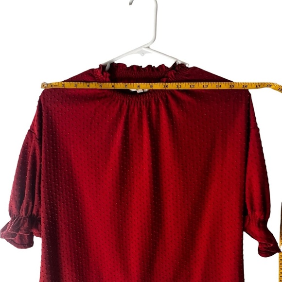 Madewell Red Textured Blouse - Picture 5 of 6